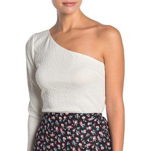 GOOD LUCK GEM Textured One-Shoulder Shirt